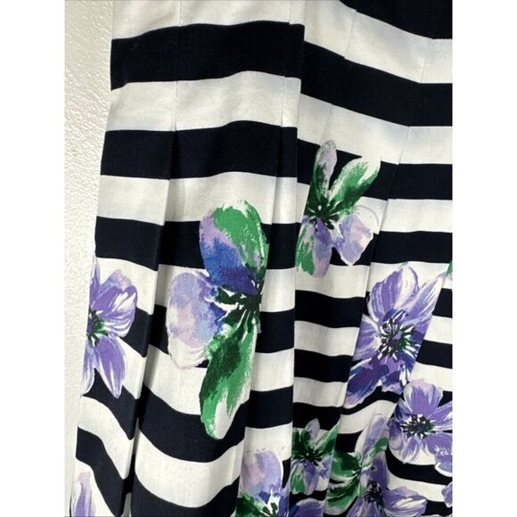 Talbots Women's 14 Pleated Mixed Pattern Skirt Purple Floral - Picture 6 of 14